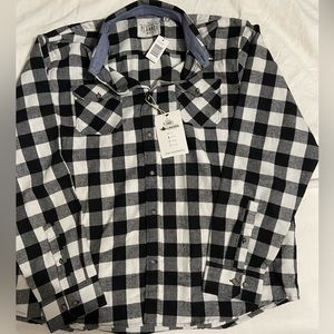 Fillmore Men’s Buffalo check flannel black and white nwt